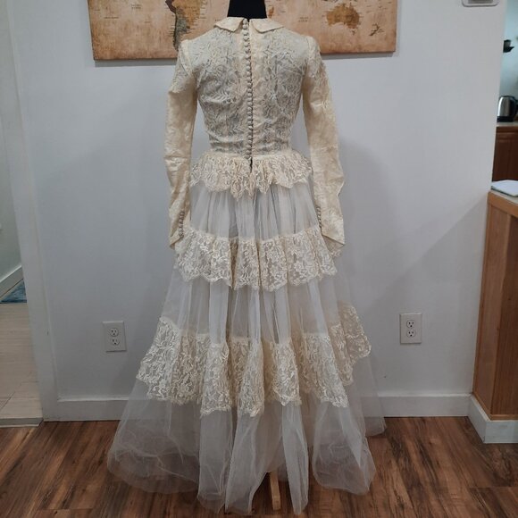 Vtg 40s wedding dress - Handmade - Picture 4 of 15